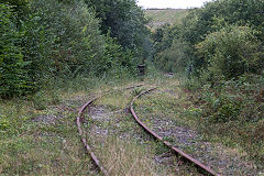 
A pedestrian crossing on the Ogmore Valleys Extension Railway near Bedford Road towards Kenfig, September 2020